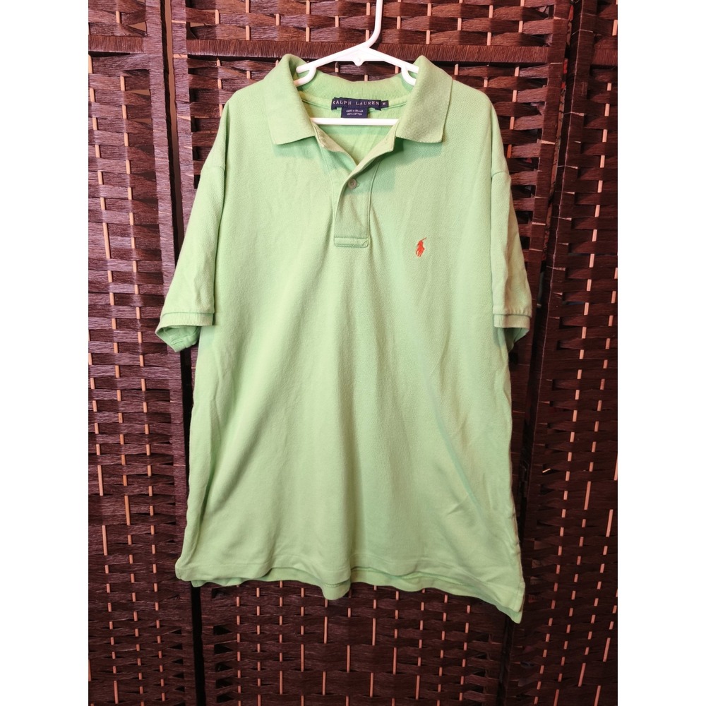 Ralph Lauren Polo Shirt Boys  Green Short Sleeve‎ Pony Collared Preppy YOUTH M